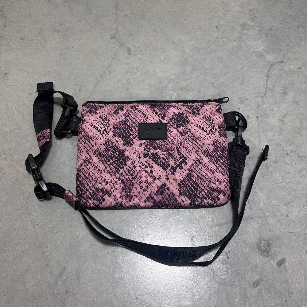PINK | Pink & Black Victoria's Secret Crossbody Bag | Snake print, Athletic